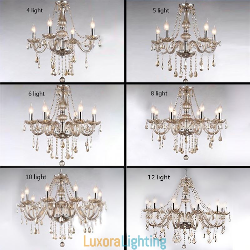Designer Touch Decorative Crystal Chandelier European Cognac Colour Glass Pendant Light