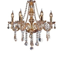 Designer Touch Decorative European Crystal Chandelier Luxury Amber Colour Pendant Light