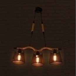 Designer Touch Decorative Retro Creative Three Pastoral head Rope Chandelier