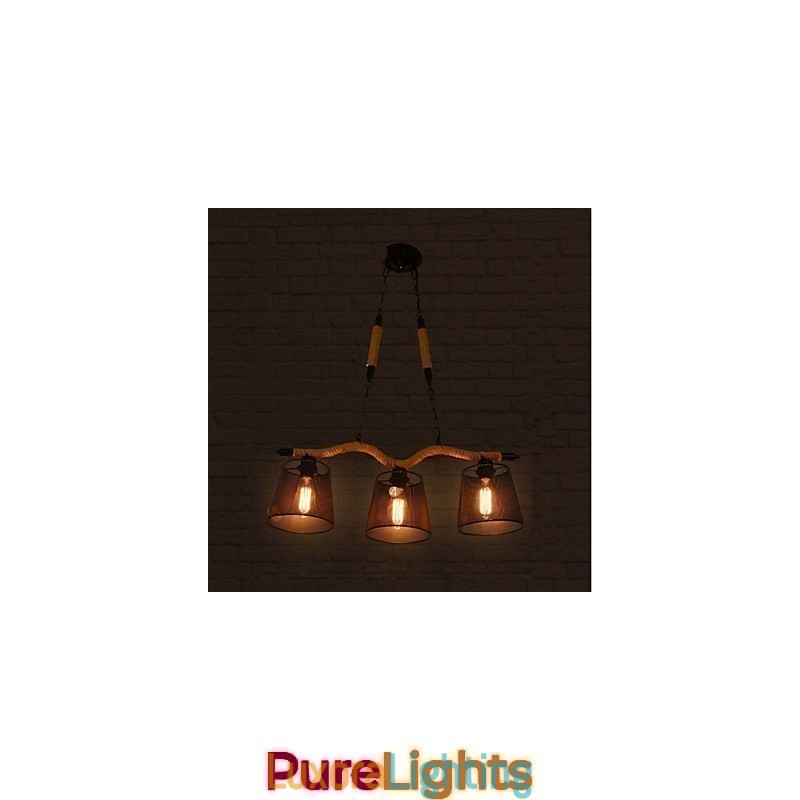 Designer Touch Decorative Retro Creative Three Pastoral head Rope Chandelier
