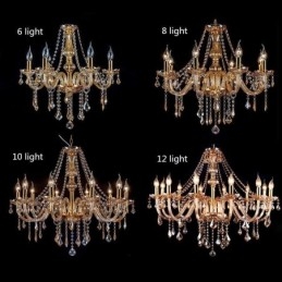Designer Touch Decorative European Crystal Chandelier Luxury Amber Colour Pendant Light