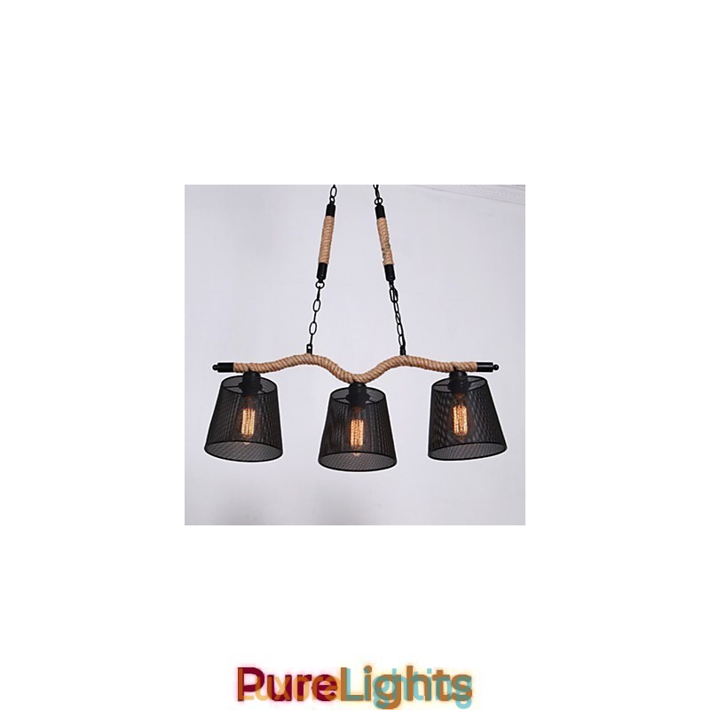 Designer Touch Decorative Retro Creative Three Pastoral head Rope Chandelier
