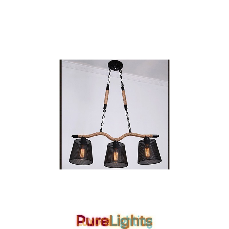Designer Touch Decorative Retro Creative Three Pastoral head Rope Chandelier