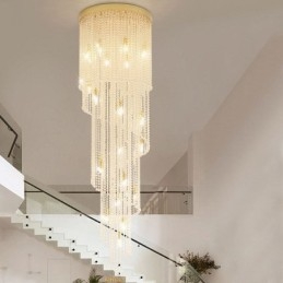 Designer Touch Decorative Modern Crystal Chandelier Luxury Staircase Crystal Ceiling Light With 19 Lights