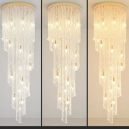 Designer Touch Decorative Modern Crystal Chandelier Luxury Staircase Crystal Ceiling Light With 19 Lights