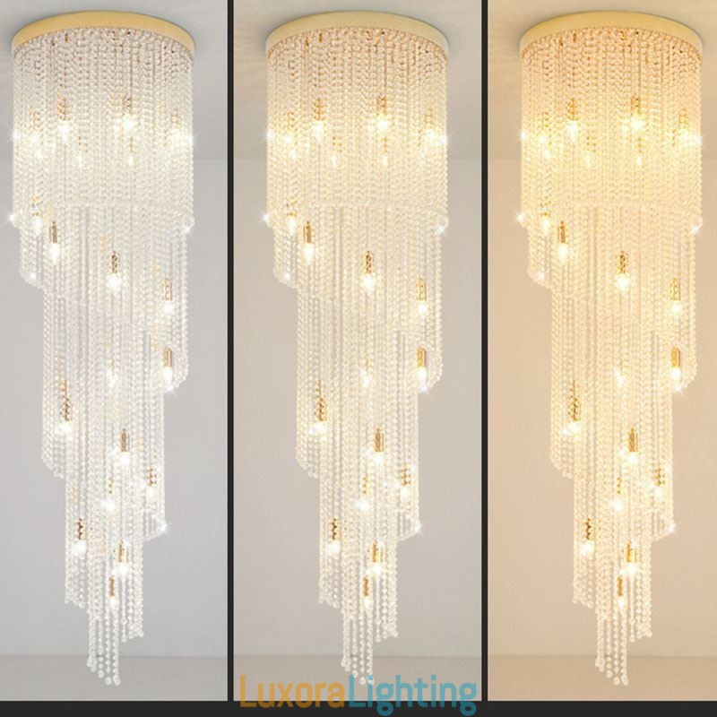 Designer Touch Decorative Modern Crystal Chandelier Luxury Staircase Crystal Ceiling Light With 19 Lights