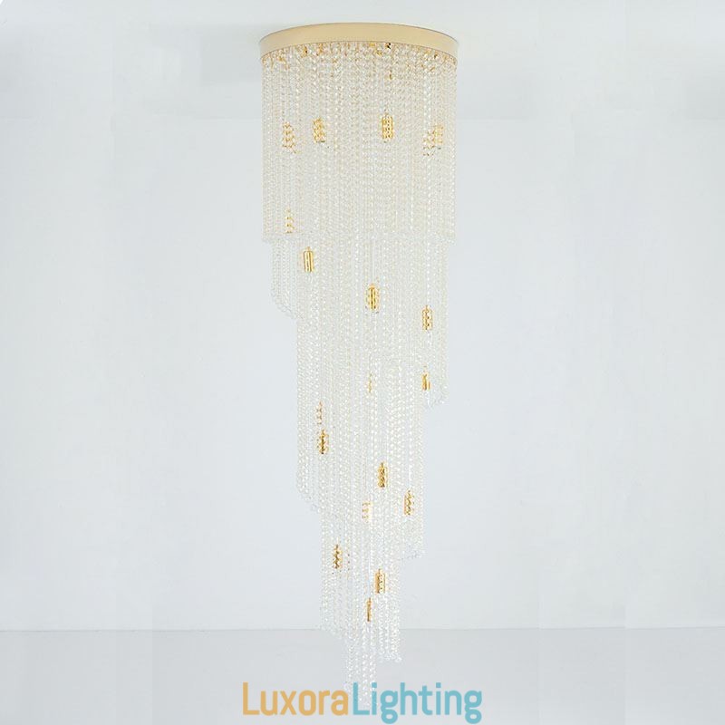 Designer Touch Decorative Modern Crystal Chandelier Luxury Staircase Crystal Ceiling Light With 19 Lights