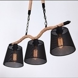 Designer Touch Decorative Retro Creative Three Pastoral head Rope Chandelier
