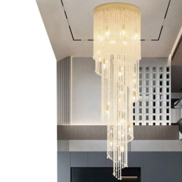 Designer Touch Decorative Modern Crystal Chandelier Luxury Staircase Crystal Ceiling Light With 19 Lights