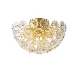 Designer Touch Decorative Semi Circle Glass Flush Mount Modern Flower Shaped Ceiling Light