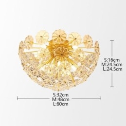 Designer Touch Decorative Semi Circle Glass Flush Mount Modern Flower Shaped Ceiling Light