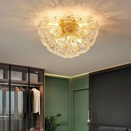 Designer Touch Decorative Semi Circle Glass Flush Mount Modern Flower Shaped Ceiling Light