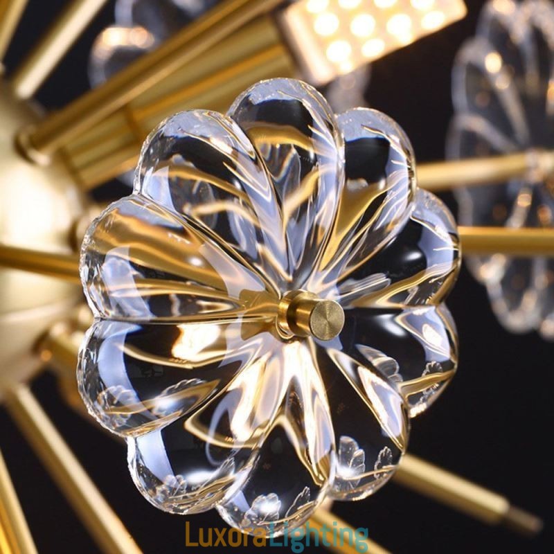 Designer Touch Decorative Semi Circle Glass Flush Mount Modern Flower Shaped Ceiling Light