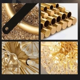 Designer Touch Decorative Semi Circle Glass Flush Mount Modern Flower Shaped Ceiling Light