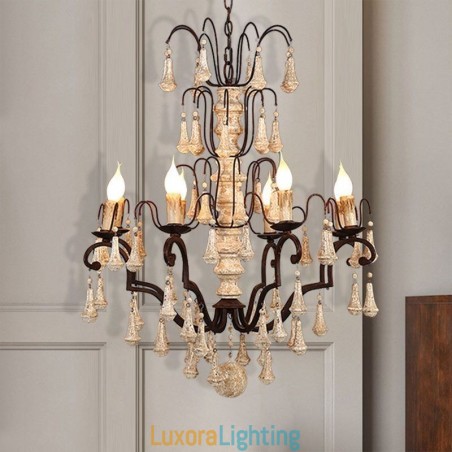 Designer Touch Decorative Retro Style Wood Pendant Light Elegant Chandelier