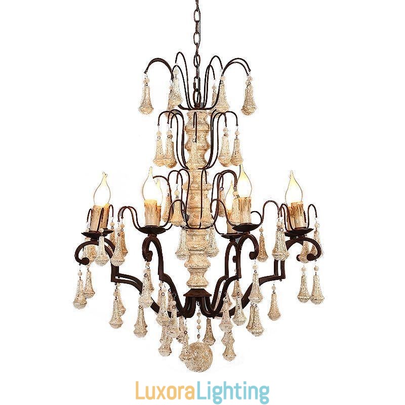 Designer Touch Decorative Retro Style Wood Pendant Light Elegant Chandelier