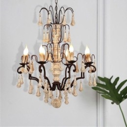 Designer Touch Decorative Retro Style Wood Pendant Light Elegant Chandelier