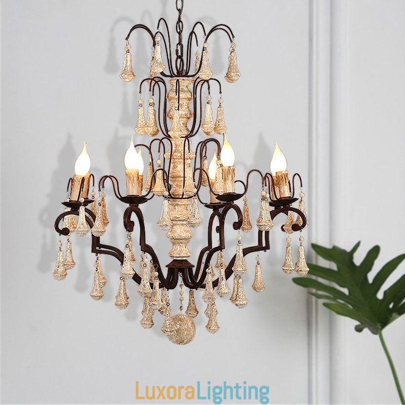 Designer Touch Decorative Retro Style Wood Pendant Light Elegant Chandelier
