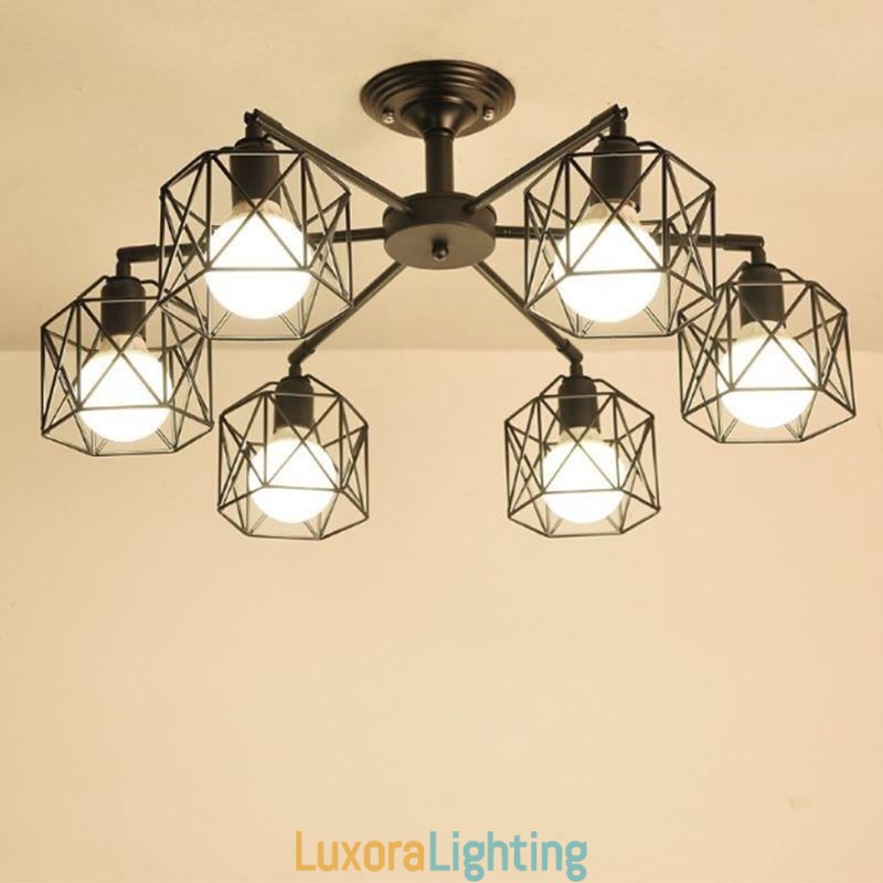 Designer Touch Decorative Modern Bird Cage Pendant Lamp Iron Lighting