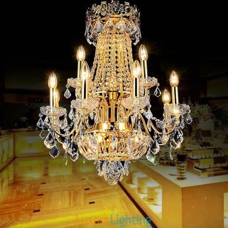 Designer Touch Decorative European Luxury Crystal Chandelier Duplex Stair Pendant Light