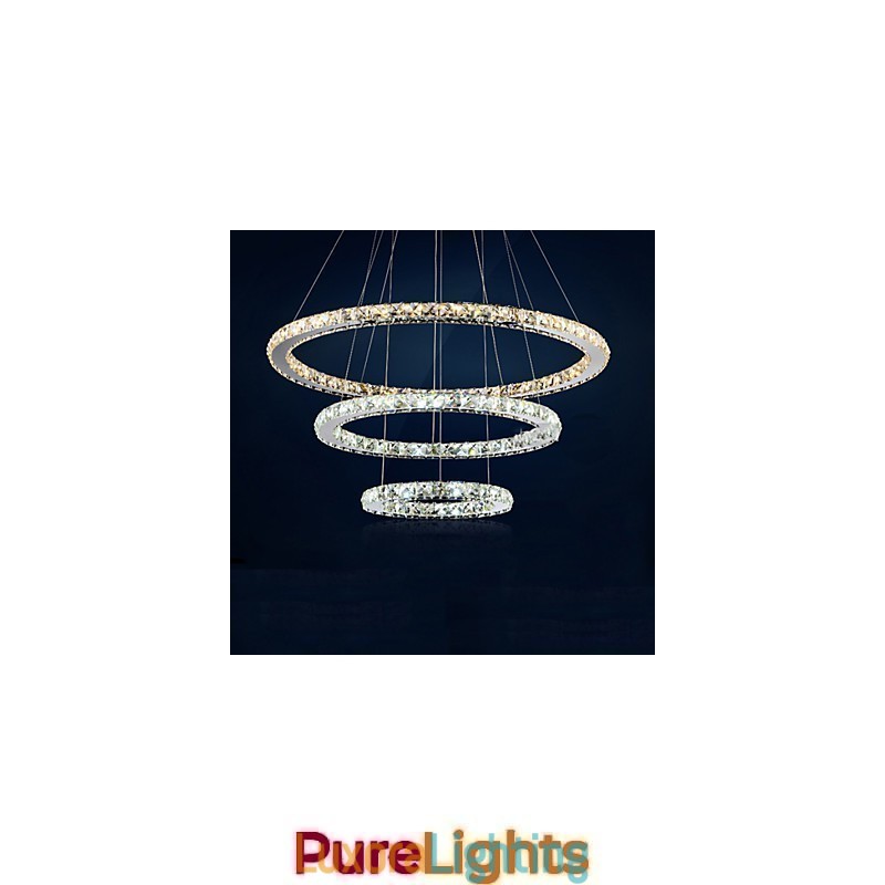 Designer Touch Decorative Pendant Lamps Amber and Clear K9 Crystal Chandelier Lights Lighting with 3 Ring