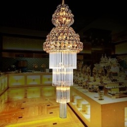 Designer Touch Decorative Retro Crystal Empire Chandelier Luxury Long Pendant