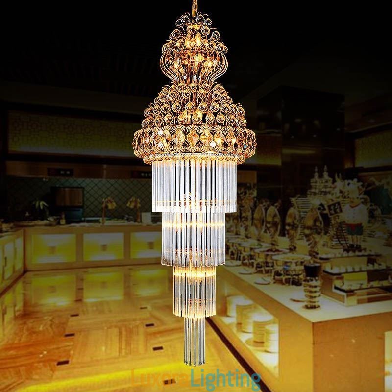 Designer Touch Decorative Retro Crystal Empire Chandelier Luxury Long Pendant
