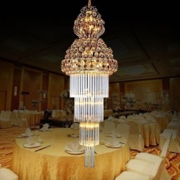 Designer Touch Decorative Retro Crystal Empire Chandelier Luxury Long Pendant