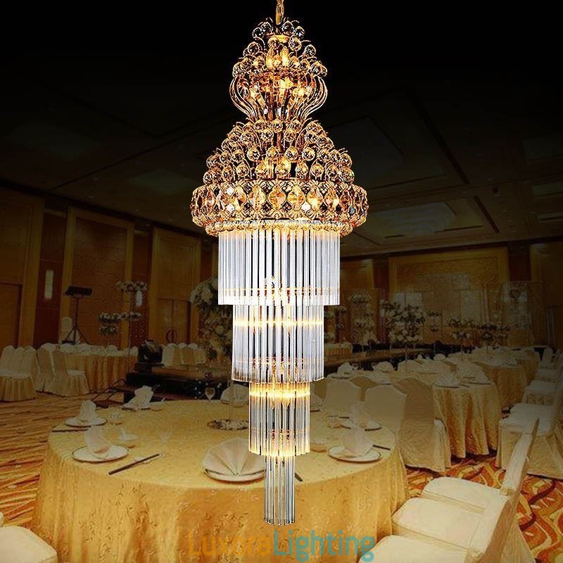 Designer Touch Decorative Retro Crystal Empire Chandelier Luxury Long Pendant