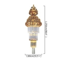 Designer Touch Decorative Retro Crystal Empire Chandelier Luxury Long Pendant