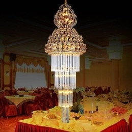 Designer Touch Decorative Retro Crystal Empire Chandelier Luxury Long Pendant