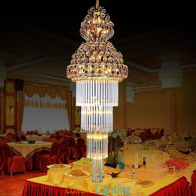Designer Touch Decorative Retro Crystal Empire Chandelier Luxury Long Pendant