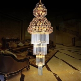 Designer Touch Decorative Retro Crystal Empire Chandelier Luxury Long Pendant