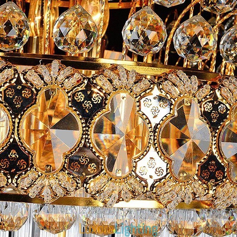 Designer Touch Decorative Retro Crystal Empire Chandelier Luxury Long Pendant