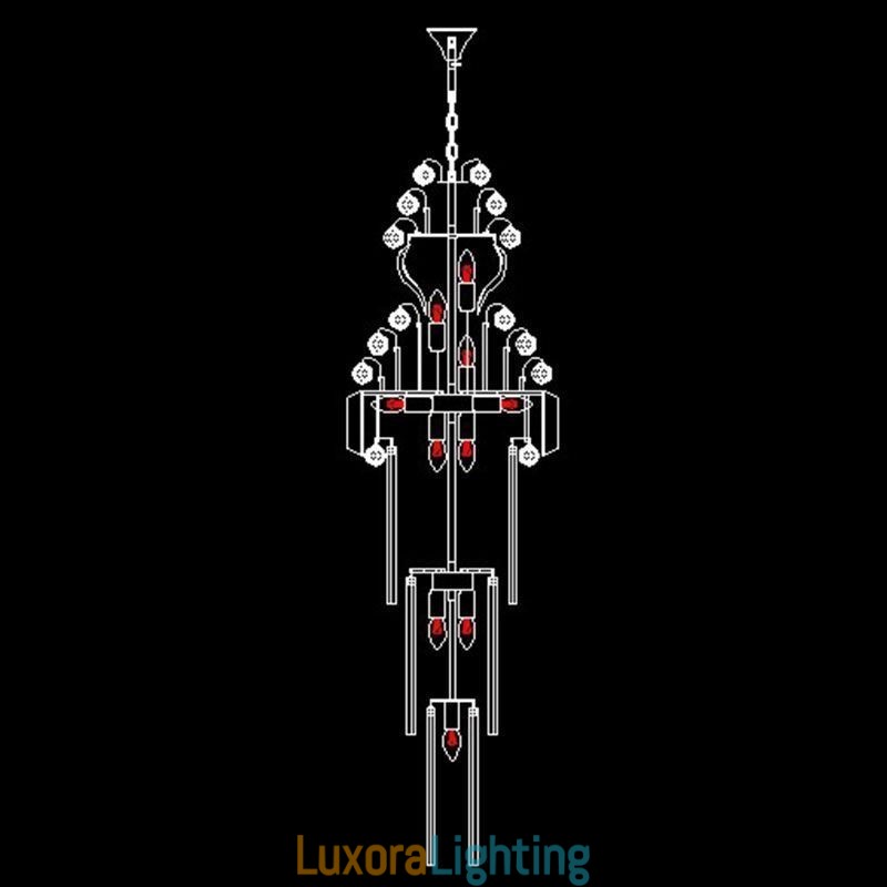 Designer Touch Decorative Retro Crystal Empire Chandelier Luxury Long Pendant