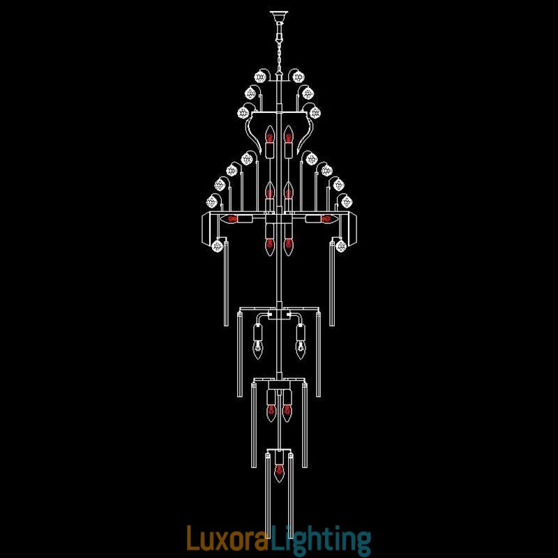 Designer Touch Decorative Retro Crystal Empire Chandelier Luxury Long Pendant