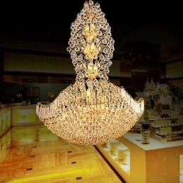 Designer Touch Decorative European Crystal Empire Chandelier Large Gold Colour Pendant Light