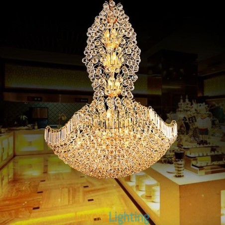 Designer Touch Decorative European Crystal Empire Chandelier Large Gold Colour Pendant Light