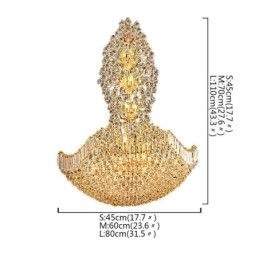 Designer Touch Decorative European Crystal Empire Chandelier Large Gold Colour Pendant Light