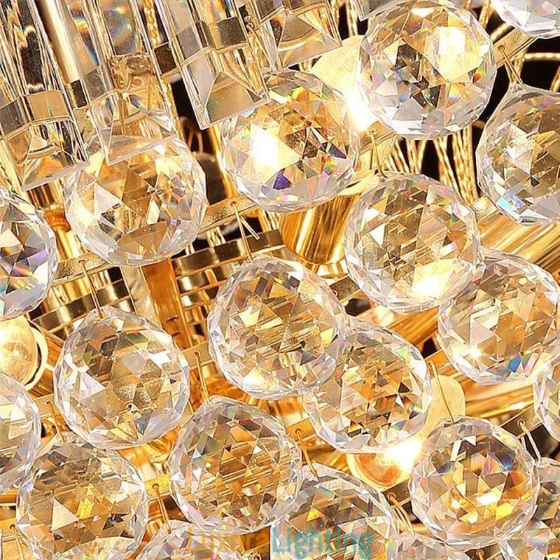 Designer Touch Decorative European Crystal Empire Chandelier Large Gold Colour Pendant Light