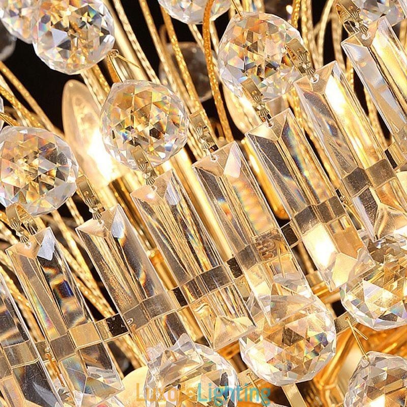 Designer Touch Decorative European Crystal Empire Chandelier Large Gold Colour Pendant Light