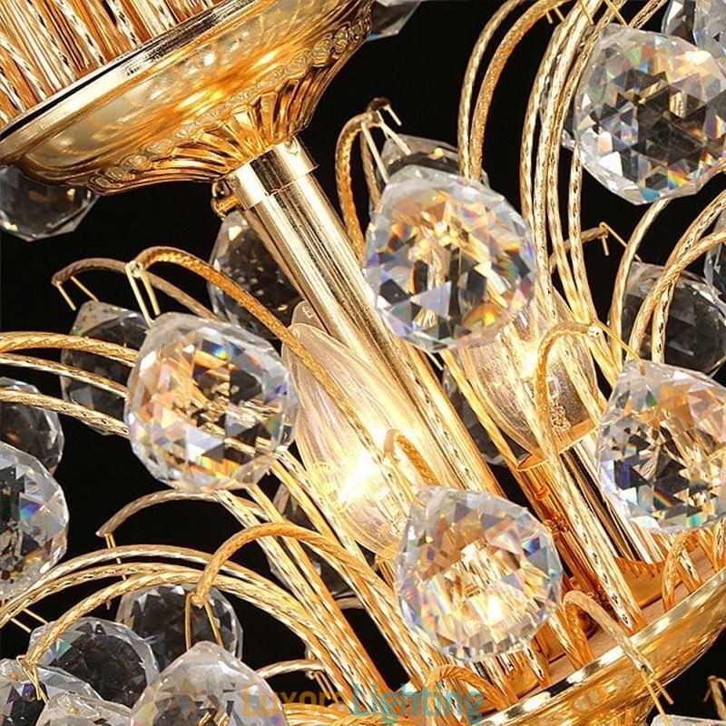 Designer Touch Decorative European Crystal Empire Chandelier Large Gold Colour Pendant Light