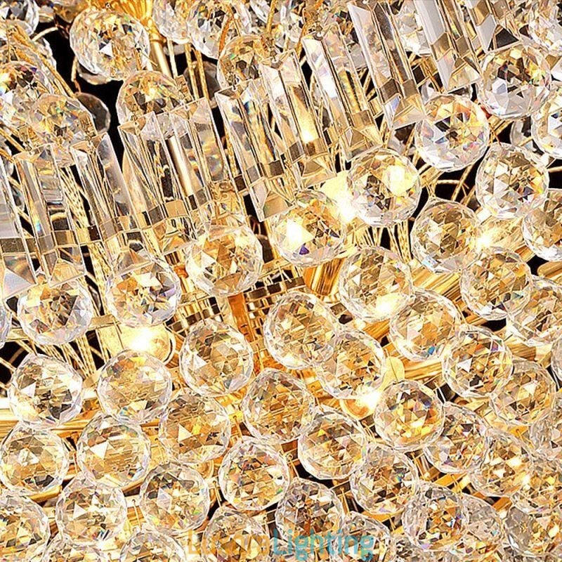 Designer Touch Decorative European Crystal Empire Chandelier Large Gold Colour Pendant Light