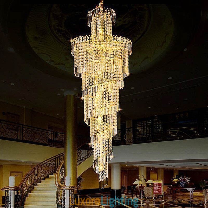 Designer Touch Decorative European Crystal Chandelier Large Round Shape Long Pendant