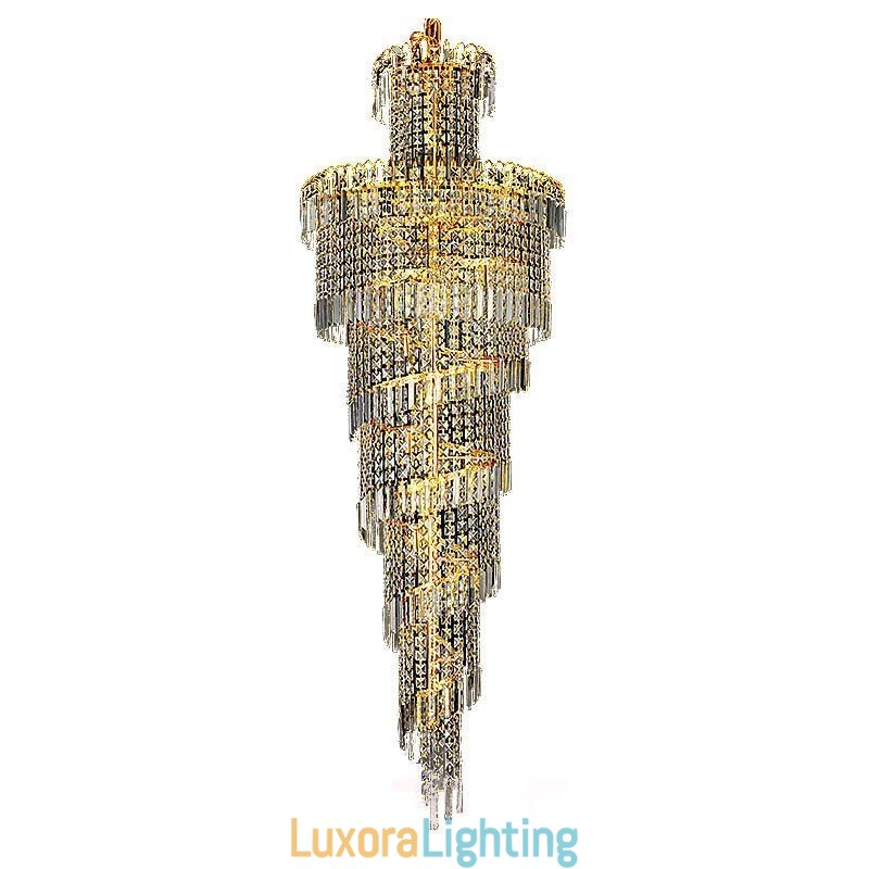 Designer Touch Decorative European Crystal Chandelier Large Round Shape Long Pendant