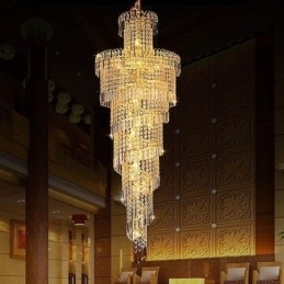 Designer Touch Decorative European Crystal Chandelier Large Round Shape Long Pendant