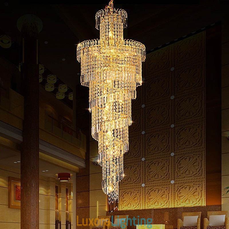 Designer Touch Decorative European Crystal Chandelier Large Round Shape Long Pendant