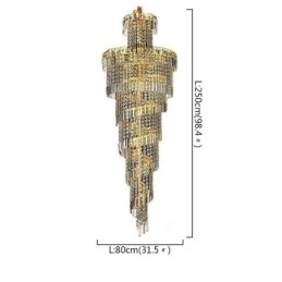 Designer Touch Decorative European Crystal Chandelier Large Round Shape Long Pendant