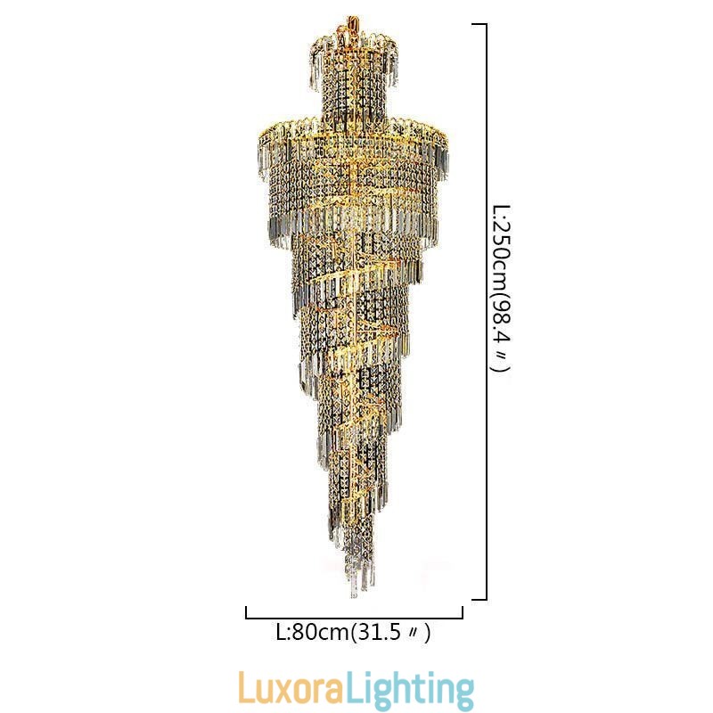 Designer Touch Decorative European Crystal Chandelier Large Round Shape Long Pendant