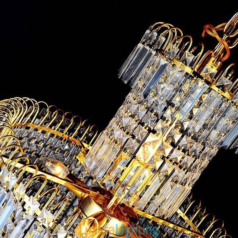 Designer Touch Decorative European Crystal Chandelier Large Round Shape Long Pendant